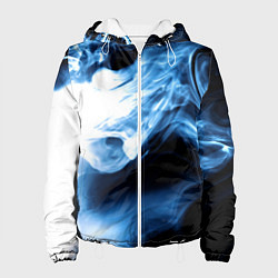 Куртка с капюшоном женская Дым смок вейпа текстура, цвет: 3D-белый