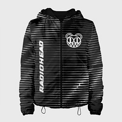 Куртка с капюшоном женская Radiohead metal rock lines, цвет: 3D-черный