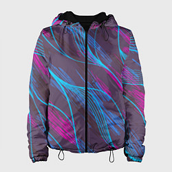 Куртка с капюшоном женская Абстракция геометрических линий, цвет: 3D-черный