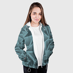 Куртка с капюшоном женская Абстракция разбитое стекло, цвет: 3D-белый — фото 2
