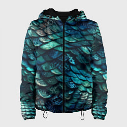 Куртка с капюшоном женская Перламутровая змеиная кожа, цвет: 3D-черный
