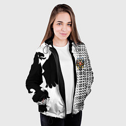 Куртка с капюшоном женская Россия имперский герб, цвет: 3D-черный — фото 2