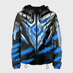 Куртка с капюшоном женская Абстрактная синяя руна, цвет: 3D-черный