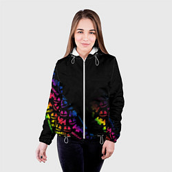 Куртка с капюшоном женская Marshmello neon dj, цвет: 3D-белый — фото 2