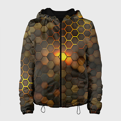 Женская куртка Светящиеся коричневый соты - тепловая энергия / 3D-Черный – фото 1