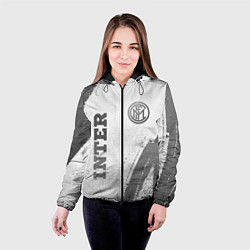 Куртка с капюшоном женская Inter - white gradient вертикально, цвет: 3D-черный — фото 2