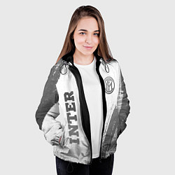 Куртка с капюшоном женская Inter - white gradient вертикально, цвет: 3D-черный — фото 2