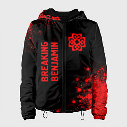 Куртка с капюшоном женская Breaking Benjamin - red gradient вертикально, цвет: 3D-черный