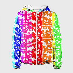 Куртка с капюшоном женская Marshmello rainbow, цвет: 3D-белый