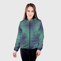 Куртка с капюшоном женская Геометрическая абстракция линий, цвет: 3D-черный — фото 2
