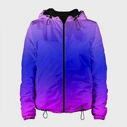 Куртка с капюшоном женская Неоновая градиент абстракция, цвет: 3D-черный