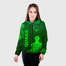 Куртка с капюшоном женская Quake - green gradient вертикально, цвет: 3D-черный — фото 2