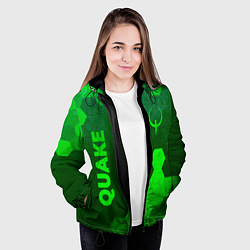 Куртка с капюшоном женская Quake - green gradient вертикально, цвет: 3D-черный — фото 2