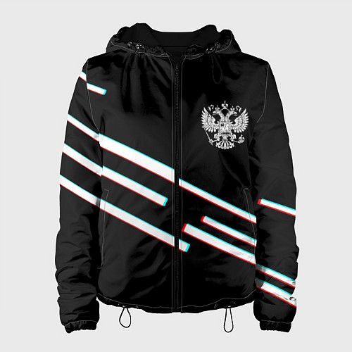 Женская куртка Полосы герб спорт / 3D-Черный – фото 1