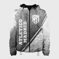Куртка с капюшоном женская Atletico Madrid - grey gradient вертикально, цвет: 3D-черный