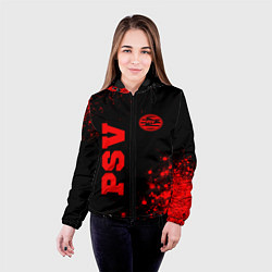 Куртка с капюшоном женская PSV - red gradient вертикально, цвет: 3D-черный — фото 2