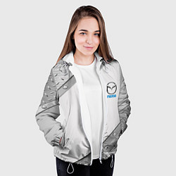 Куртка с капюшоном женская Mazda текстура метал, цвет: 3D-белый — фото 2
