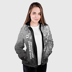 Куртка с капюшоном женская JoJo Bizarre Adventure - grey gradient по-вертикал, цвет: 3D-черный — фото 2