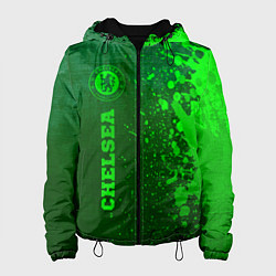 Куртка с капюшоном женская Chelsea - green gradient по-вертикали, цвет: 3D-черный