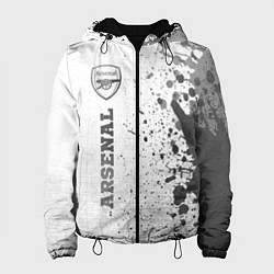 Куртка с капюшоном женская Arsenal - white gradient по-вертикали, цвет: 3D-черный