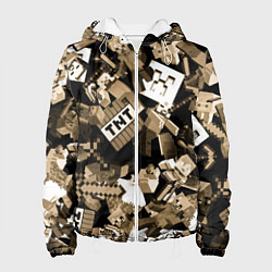 Куртка с капюшоном женская Герои вселенной Майнкрафт, цвет: 3D-белый