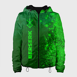 Куртка с капюшоном женская Berserk - green gradient по-вертикали, цвет: 3D-черный