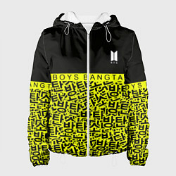 Куртка с капюшоном женская BTS pattern kpop, цвет: 3D-белый