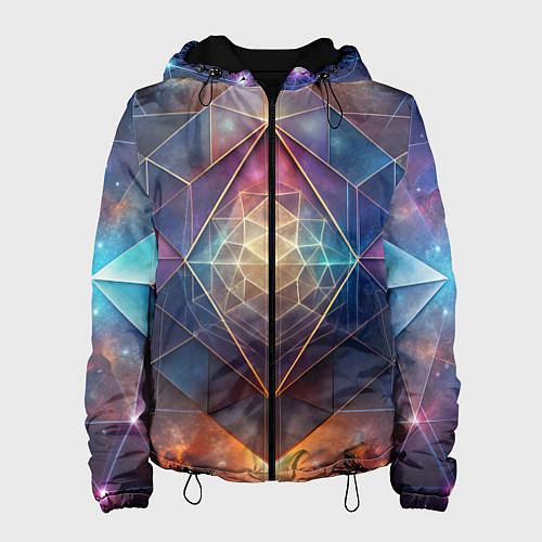 Женская куртка Космическая геометрическая абстракция / 3D-Черный – фото 1