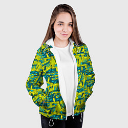 Куртка с капюшоном женская Абстрактные каракули, цвет: 3D-белый — фото 2
