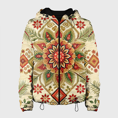 Женская куртка Русские классические узоры и орнамент / 3D-Черный – фото 1