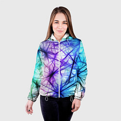 Куртка с капюшоном женская Неоновые нервы, цвет: 3D-белый — фото 2
