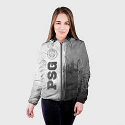 Куртка с капюшоном женская PSG - white gradient по-вертикали, цвет: 3D-черный — фото 2