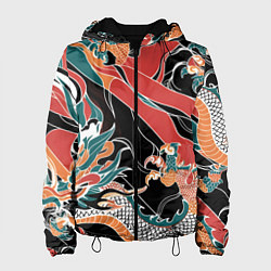 Куртка с капюшоном женская Дракон контрасты, цвет: 3D-черный
