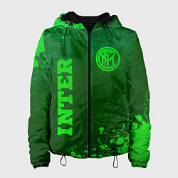 Куртка с капюшоном женская Inter - green gradient вертикально, цвет: 3D-черный
