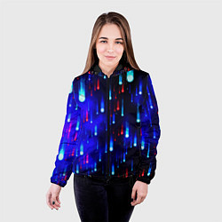 Куртка с капюшоном женская Космические метеориты, цвет: 3D-черный — фото 2