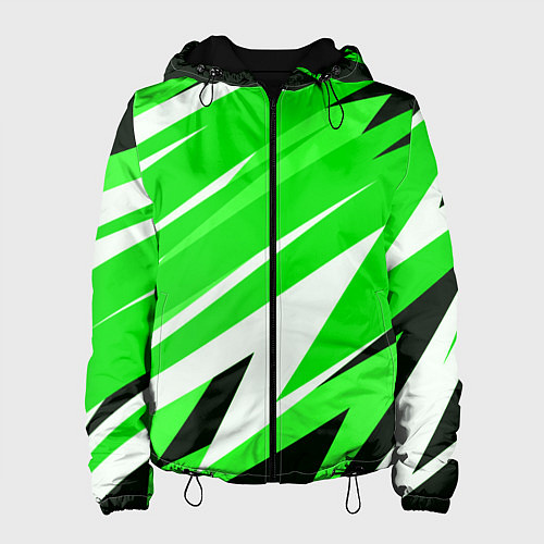 Женская куртка Geometry stripes green / 3D-Черный – фото 1
