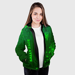 Куртка с капюшоном женская Sally Face - green gradient вертикально, цвет: 3D-черный — фото 2