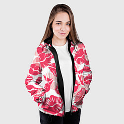 Куртка с капюшоном женская Романтический отпечаток помады игривый макияж, цвет: 3D-черный — фото 2