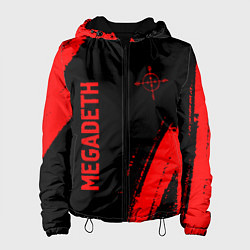 Куртка с капюшоном женская Megadeth - red gradient вертикально, цвет: 3D-черный