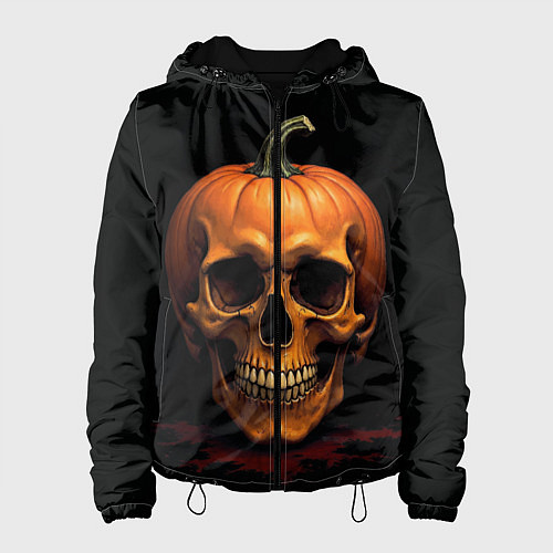 Женская куртка Череп-тыква для Хэллоуина / 3D-Черный – фото 1