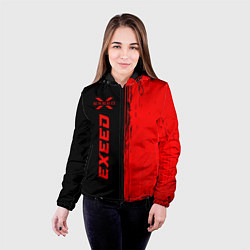 Куртка с капюшоном женская Exeed - red gradient по-вертикали, цвет: 3D-черный — фото 2