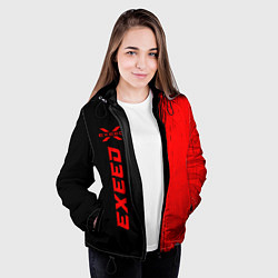 Куртка с капюшоном женская Exeed - red gradient по-вертикали, цвет: 3D-черный — фото 2