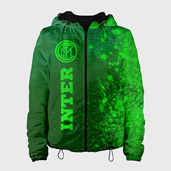 Куртка с капюшоном женская Inter - green gradient по-вертикали, цвет: 3D-черный