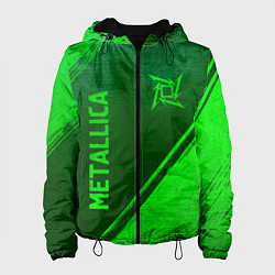 Куртка с капюшоном женская Metallica - green gradient вертикально, цвет: 3D-черный