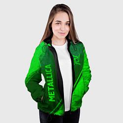 Куртка с капюшоном женская Metallica - green gradient вертикально, цвет: 3D-черный — фото 2