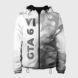 Куртка с капюшоном женская GTA 6 - white gradient по-вертикали, цвет: 3D-черный
