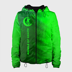 Куртка с капюшоном женская Angels of Death - green gradient по-вертикали, цвет: 3D-черный