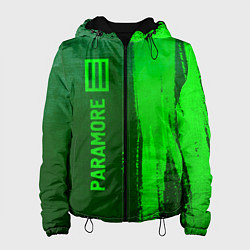 Куртка с капюшоном женская Paramore - green gradient по-вертикали, цвет: 3D-черный