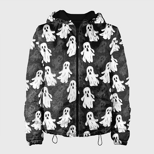 Женская куртка Паттерн с призраками / 3D-Черный – фото 1