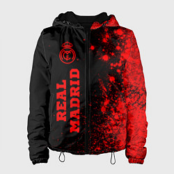 Куртка с капюшоном женская Real Madrid - red gradient по-вертикали, цвет: 3D-черный